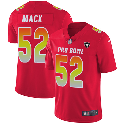 Nike Raiders #52 Khalil Mack Red Men's Stitched NFL Limited AFC 2018 Pro Bowl Jersey